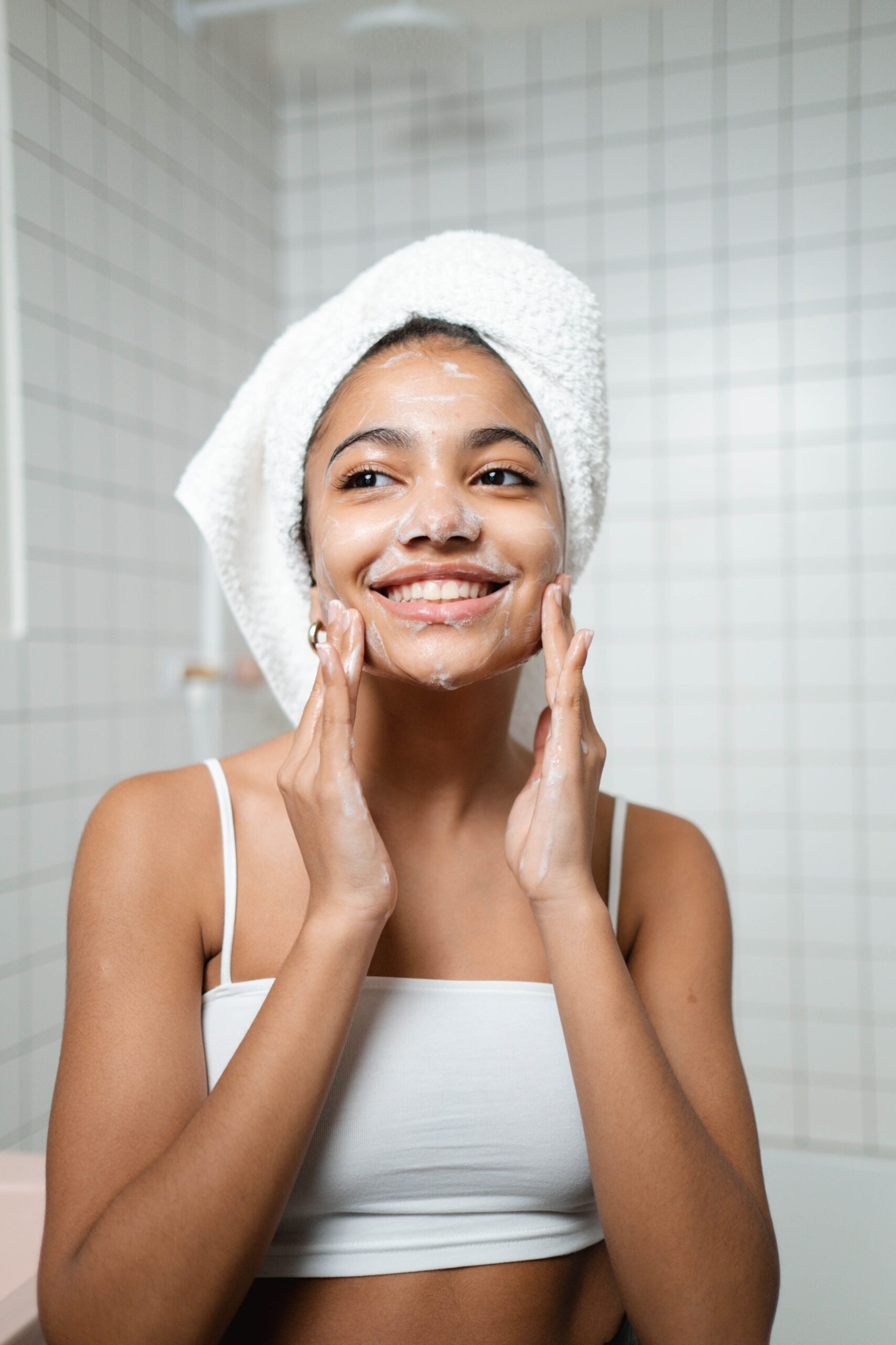 Using a gentle facial cleanser