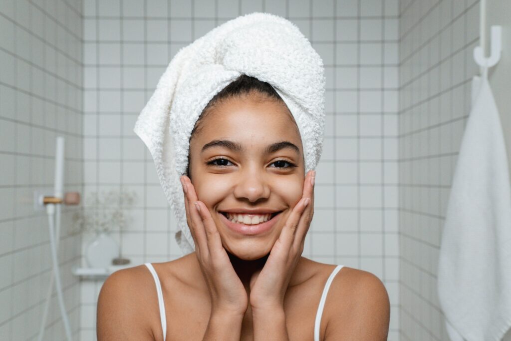Teen skincare routine after cleansing